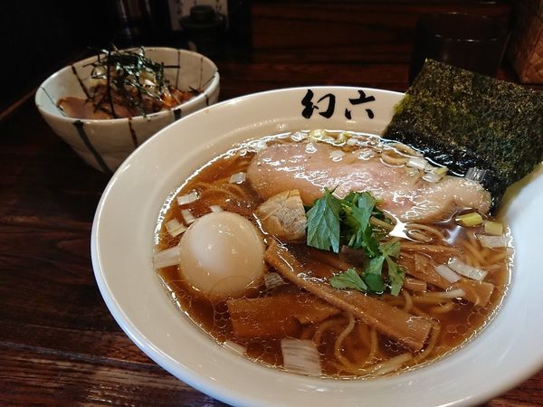 「醤油そば 焼豚飯」@中華そば 幻六の写真