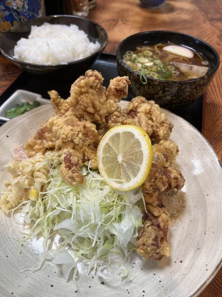 「唐揚げ定食 ラーメン」@小塩屋の写真