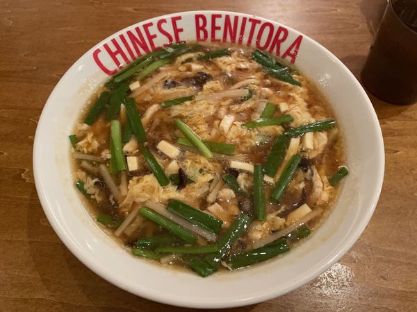 「サンラータン麺・当店人気の大餃子4P」@紅虎菜舗 佐野プレミアムアウトレット店の写真