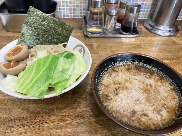 「味玉背脂煮干つけ麺（1000円）」@中華蕎麦 丸め 東久留米店の写真