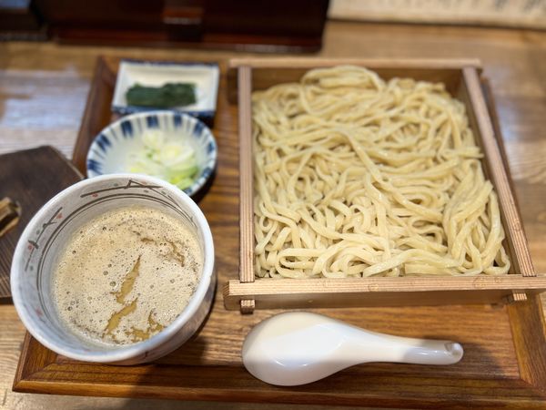 「炭火焼濃厚つけ麺(喉黒のどどろ)[中300g]980円」@炭火焼濃厚中華そば 威風堂道の写真