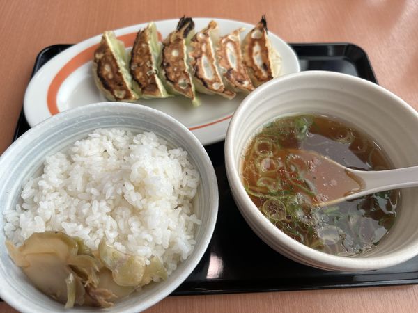 「餃子シングル定食（ハーフ＆ハーフ）560円」@幸楽苑 新座東店の写真