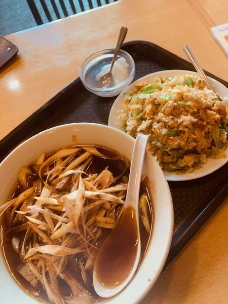 「ネギそば・半炒飯（大盛）セット　930円」@本格中華 元気楼飯店の写真