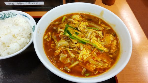 「酸辣きのこ湯麵」@日高屋 川越西口店の写真