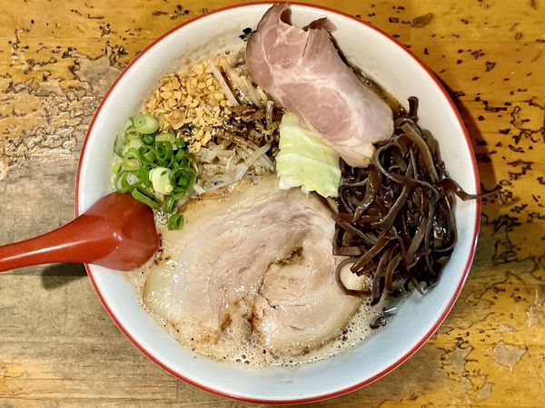 「２種盛りチャーシューどとんこつ＋キクラゲ＋熊本ラーメンに変更」@きら星の写真