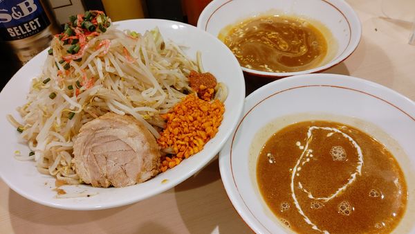 「麺増し600g・限定【濃厚海老つけ麺】しょうが ￥1,250」@鷹の目 蒲田店の写真