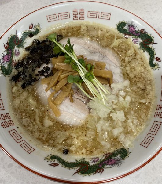 「【限定】平打ち手揉み麺の背脂煮干し味噌らぁ麺　１１５０円」@ラーメン星印の写真