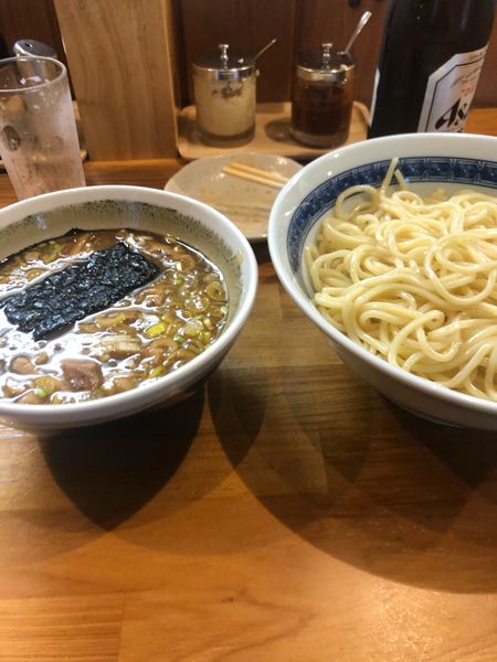 「つけ麺＋瓶ビール」@自家製中華そば としおかの写真