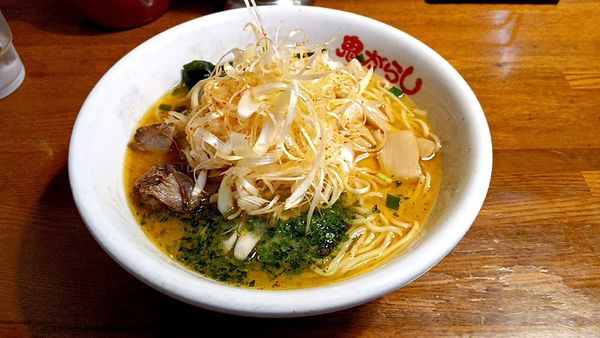 「ねぎ味噌ラーメン中辛」@鬼がらし 江俣店の写真