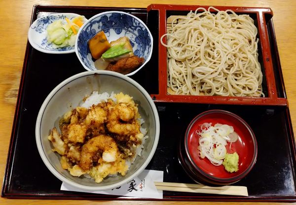 「かき揚げ天丼セット(1,350円)」@入新井 愛知家の写真