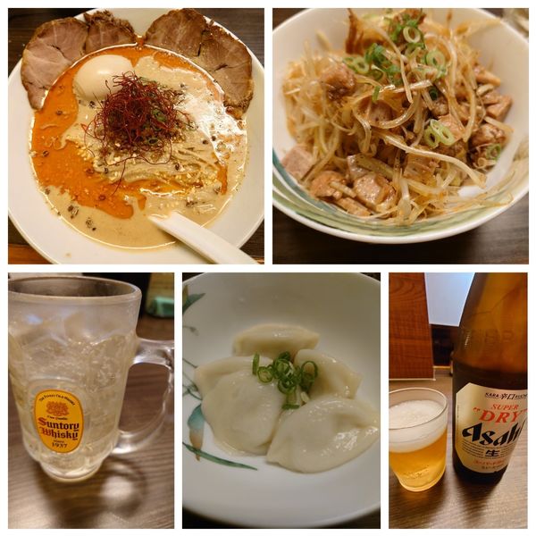 「特製担々麺+もちもち水餃子+おつまみネギチャーシュー他」@花笑み中華そば かれんの写真