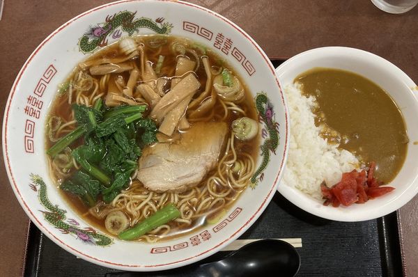 「Cセット(ラーメン・ミニカレー)」@そば処 更科の写真