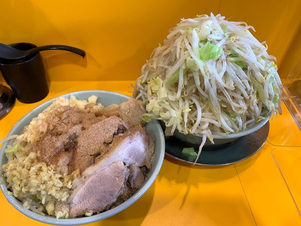 「小豚　ニンニクマシマシアブラ　しょうが　和風BB」@ラーメン二郎 八王子野猿街道店2の写真