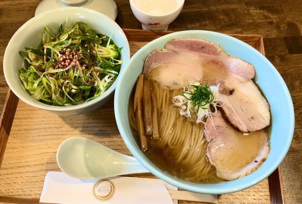 「醤油そば月光 & ねぎめし」@自家製麺と定食 弦乃月の写真