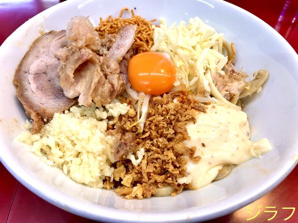 「小まぜそば（950円）ニンニク」@ジラフの写真