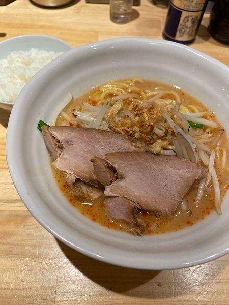 「辛味噌ラーメン ライス」@花木流味噌 三鷹店の写真