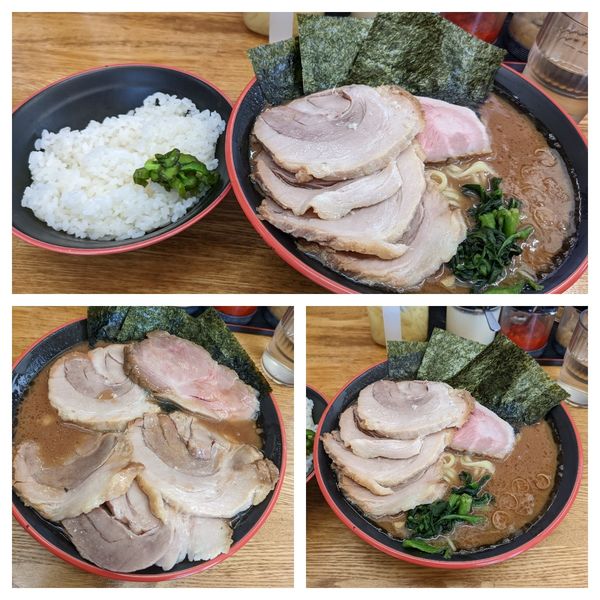 「大ラーメン＋バラチャーシュー×4枚」@麺家 紫極の写真
