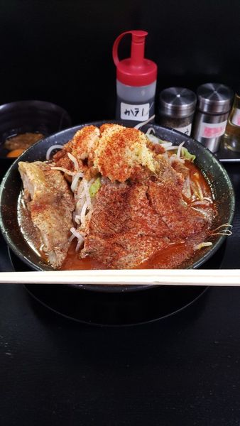 「豚W魚火麺(味噌変)＋GTO」@僕との麺の写真