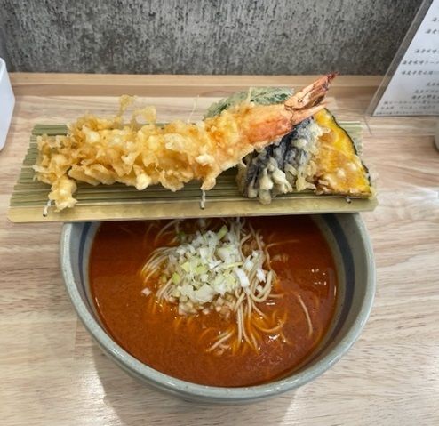 「海老味噌ラーメン　海老天セット　1,280円。 麺カタメ」@神の海老天ラーメンの写真