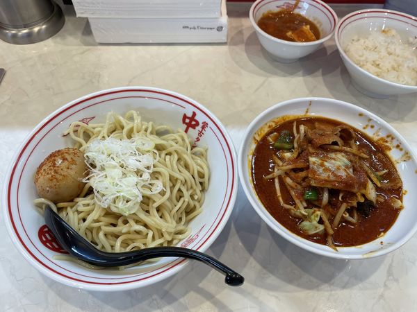 「冷やし味噌野菜　辛さ2倍　北極玉子」@蒙古タンメン中本 秦野店の写真