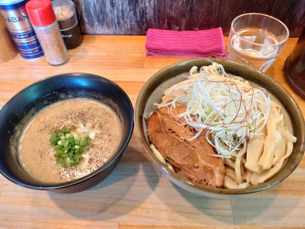 「濃香海老つけめん大盛　メンマトッピング」@麺魂 39の写真