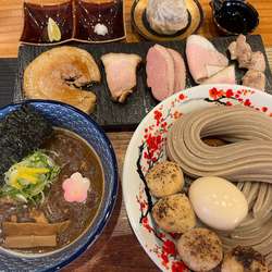 濃厚豚骨魚介つけめん並＋軟骨つくね3個＋半熟味玉ｰ極ｰ＋特選チャ