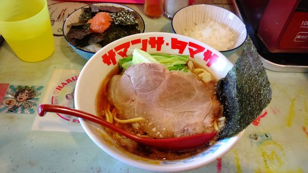 「朝ラー醤油５００円（魚介）&刻み玉葱＋ノリ明太ごはん１５０円」@ハイデン.コッコFACTORYサマンサ・タマサの写真