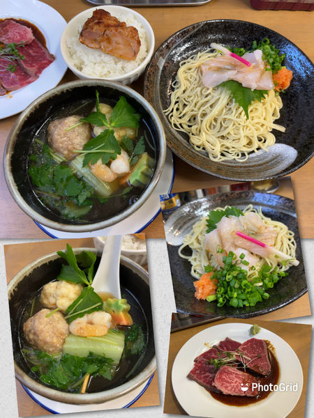 「【13周年限定】一本釣り天然クエ蕎麦（銘柄和牛炙りSet）」@MENYA 食い味の道有楽の写真