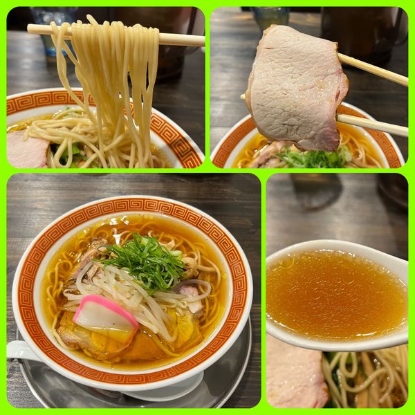 「らーめん正油②¥750+つるし豚焼チャーシュー（クーポン）」@仲吉荘の写真