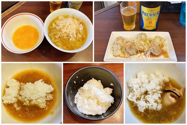 「【限定】まぜそば＋ビール＋皿ワンタン」@とものもとの写真