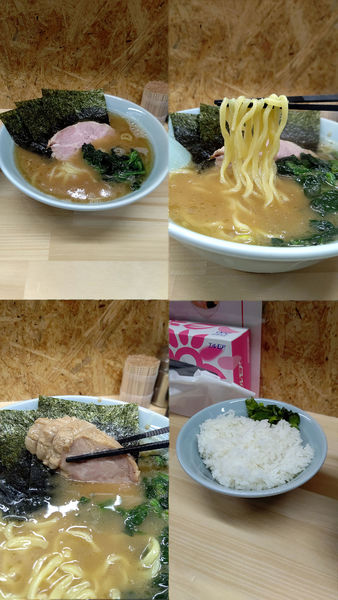 「『らーめん 並(¥700)』を麺柔、無料ライスを並で…」@えんふく家の写真