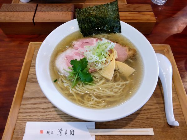 「鶏そば（塩）大盛り950円」@麺匠 清兵衛 下赤坂店の写真