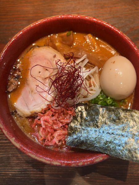 「濃厚海老味噌ラーメン+味玉」@麺屋たつみ 喜心 秩父店の写真