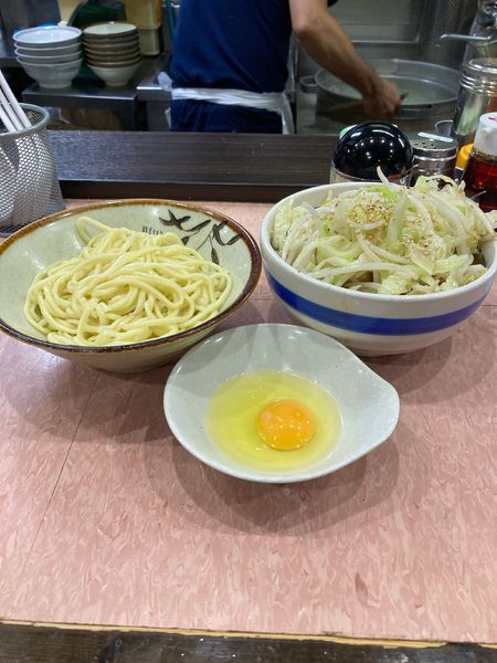 「もり（小）野菜　生玉子」@所沢大勝軒の写真