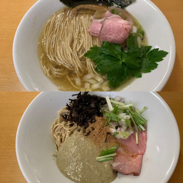 「煮干しそば（白）＋牡蠣の和え玉」@と多゛食堂の写真