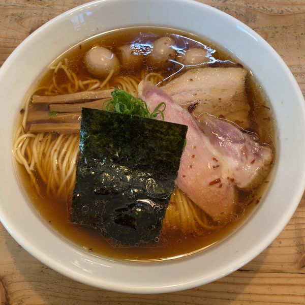 「醤油ソバ 850円+うずら味玉」@The Noodles & Saloon Kiriyaの写真