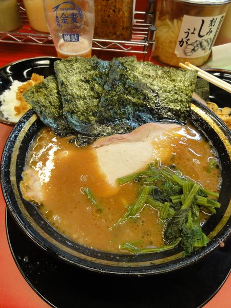 「ラーメン750円半ライス60円🍺🍺」@柏 王道家の写真