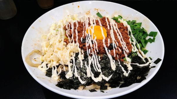 「【限定】海老台湾まぜそば(麺少なめ・ニンニク・マヨネーズ)」@豚風。の写真