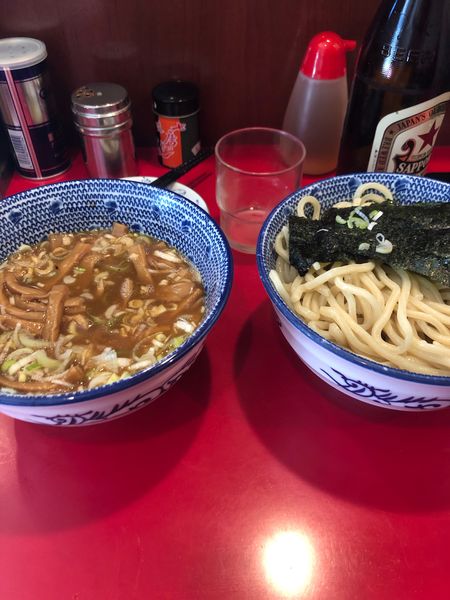「つけ麺＋メンマ＋瓶ビール」@自家製中華そば 勢得の写真