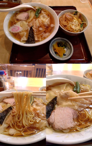 「『ワンタンメン ミニ親子丼セット(税込¥990)』」@三平食堂の写真