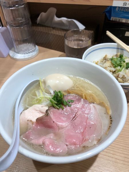 「味玉中華そば＋あさり飯」@貝出汁中華そば くらむの写真