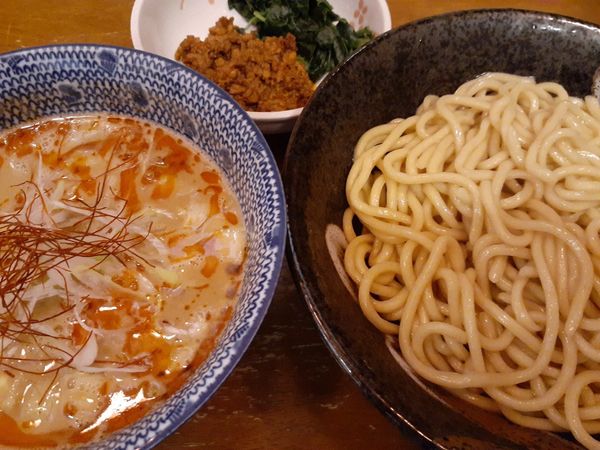 「【１１月限定麺】濃厚あつもん坦々つけめん」@つけめん 桜の如くの写真