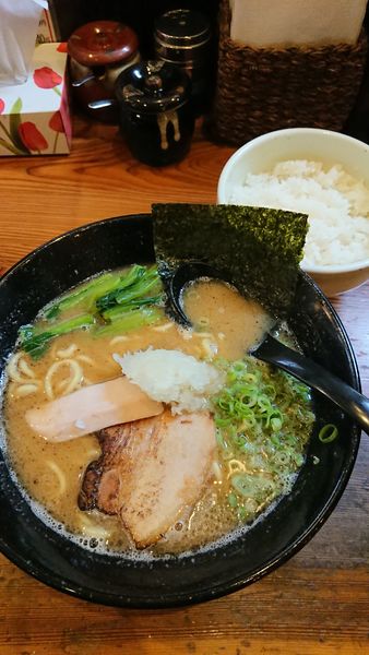 「鶏白湯らーめん+サービス半ライス」@三代目麺処 「まるは」極 船橋店の写真