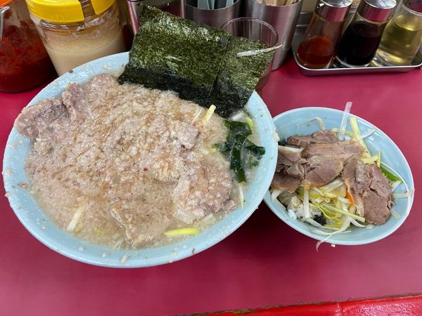 「ネギチャーシューメン中盛　チャーシュー増しコテコテ　固め濃いめ」@ラーメンショップ 牛久結束店の写真