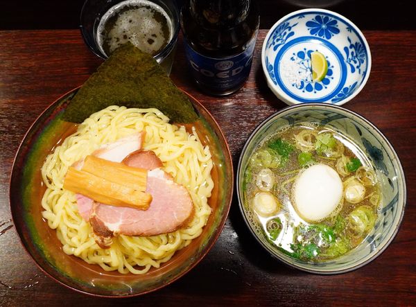 「【限定】オリーブいりこ昆布水つけそば＋味玉＋COEDO瑠璃」@麺屋 ルリカケスの写真