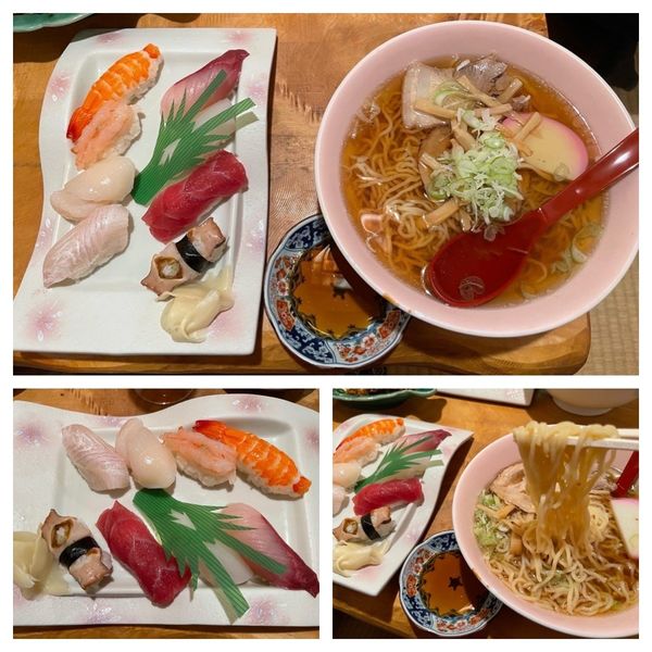 「すし・ラーメンセット(松) 2500円」@長三郎鮨の写真