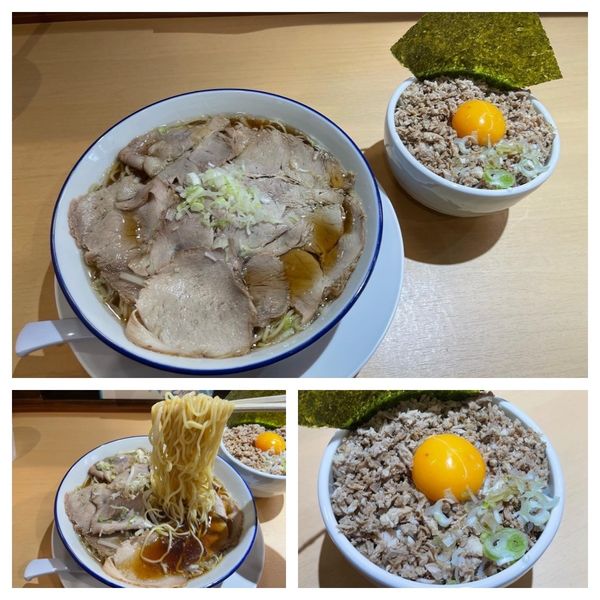 「ラーメン 小 600円・ランチまかない丼 200円」@尾張ラーメン 第一旭 村上店の写真