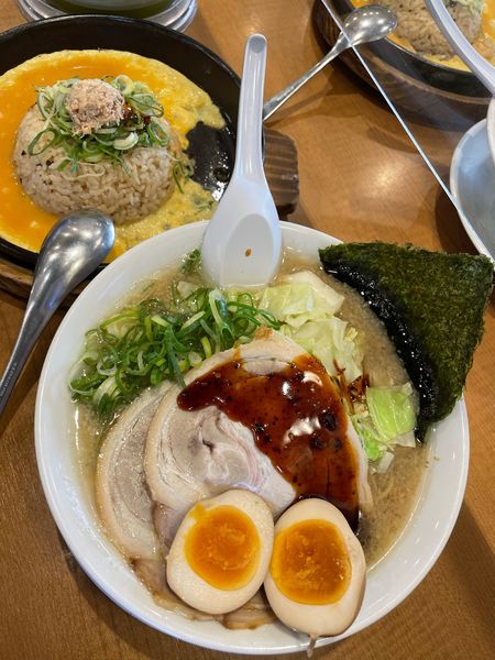 「味玉きゃべとん+チャーハンセット」@二代目丸源 松本店の写真