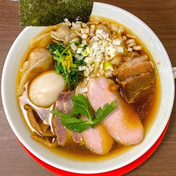 「特製わんたん麺（醤油）¥1,200」@中華そば 麦笑 本所吾妻橋店の写真