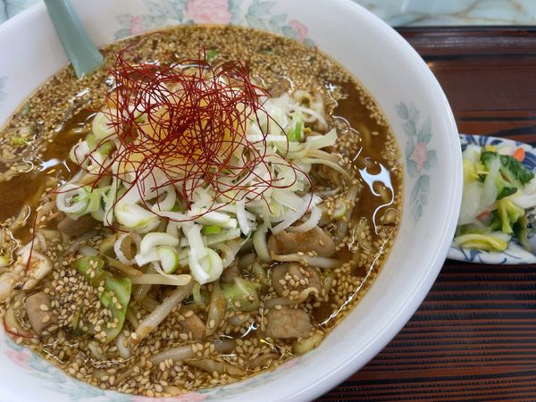 「特製もつラーメン950円」@ドライブインかなざわの写真